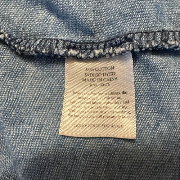 FAHERTY SURF STRIPE POCKET TEE - MEDIUM WASH INDIGO & RED Size L (a2 - Picture 12 of 13